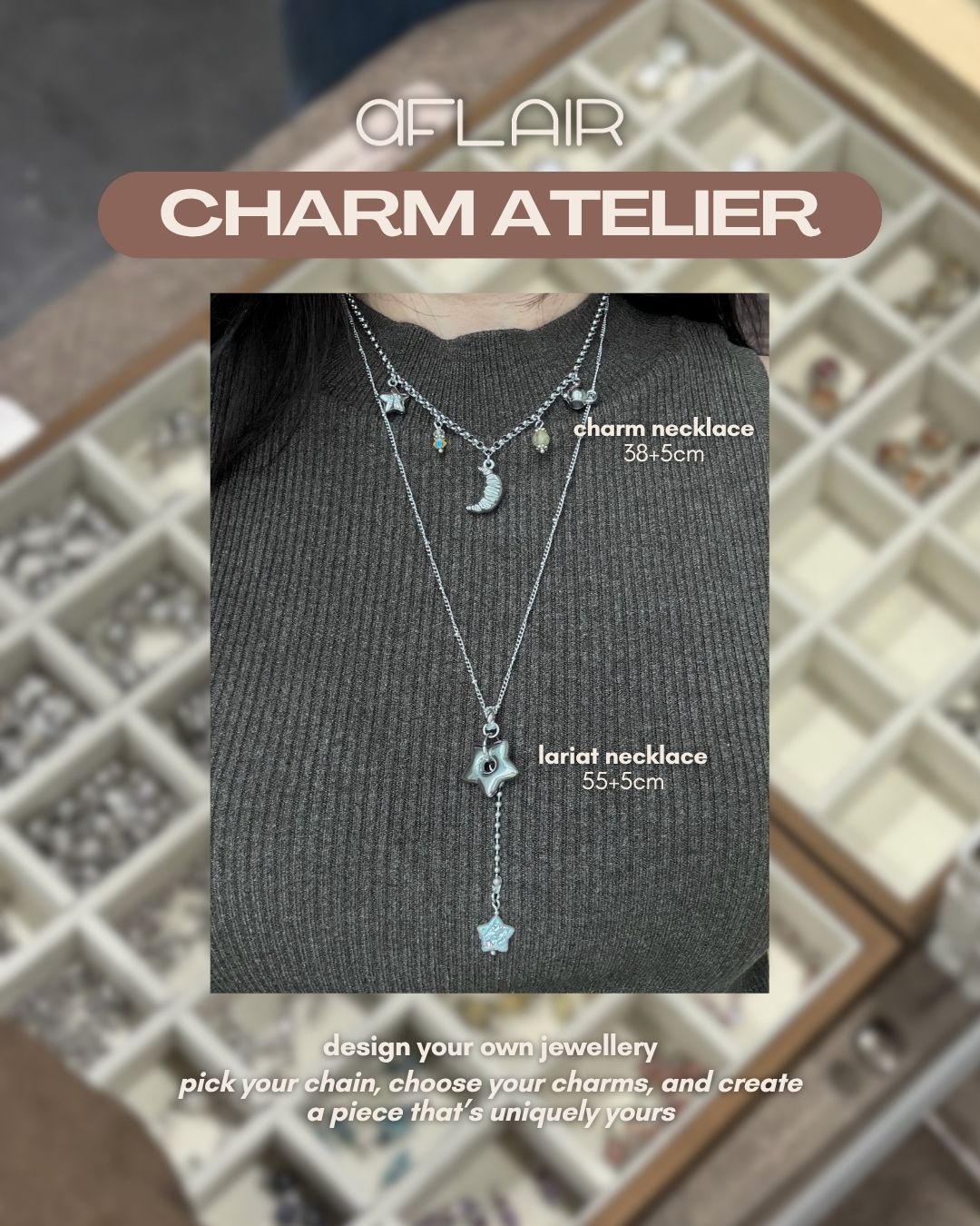 base: lariat necklace + jumbo pendant charm