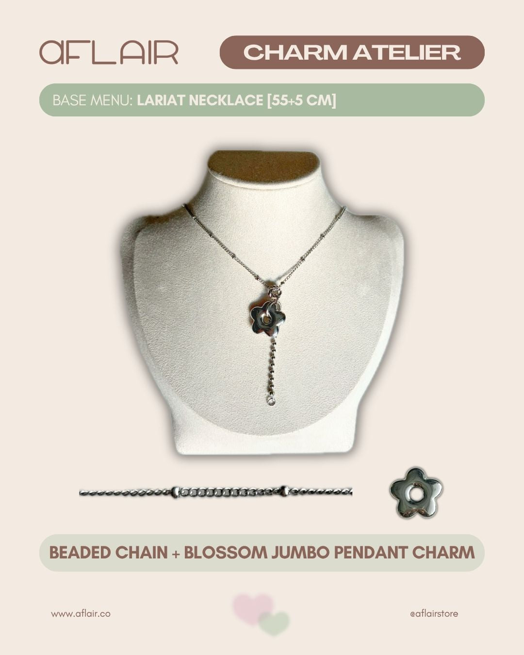 base: lariat necklace + jumbo pendant charm