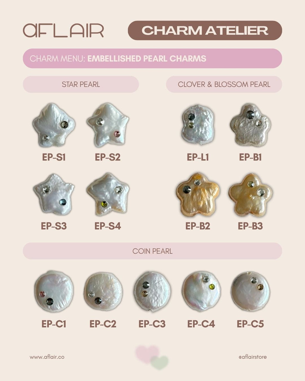add-on: embellished pearl charms