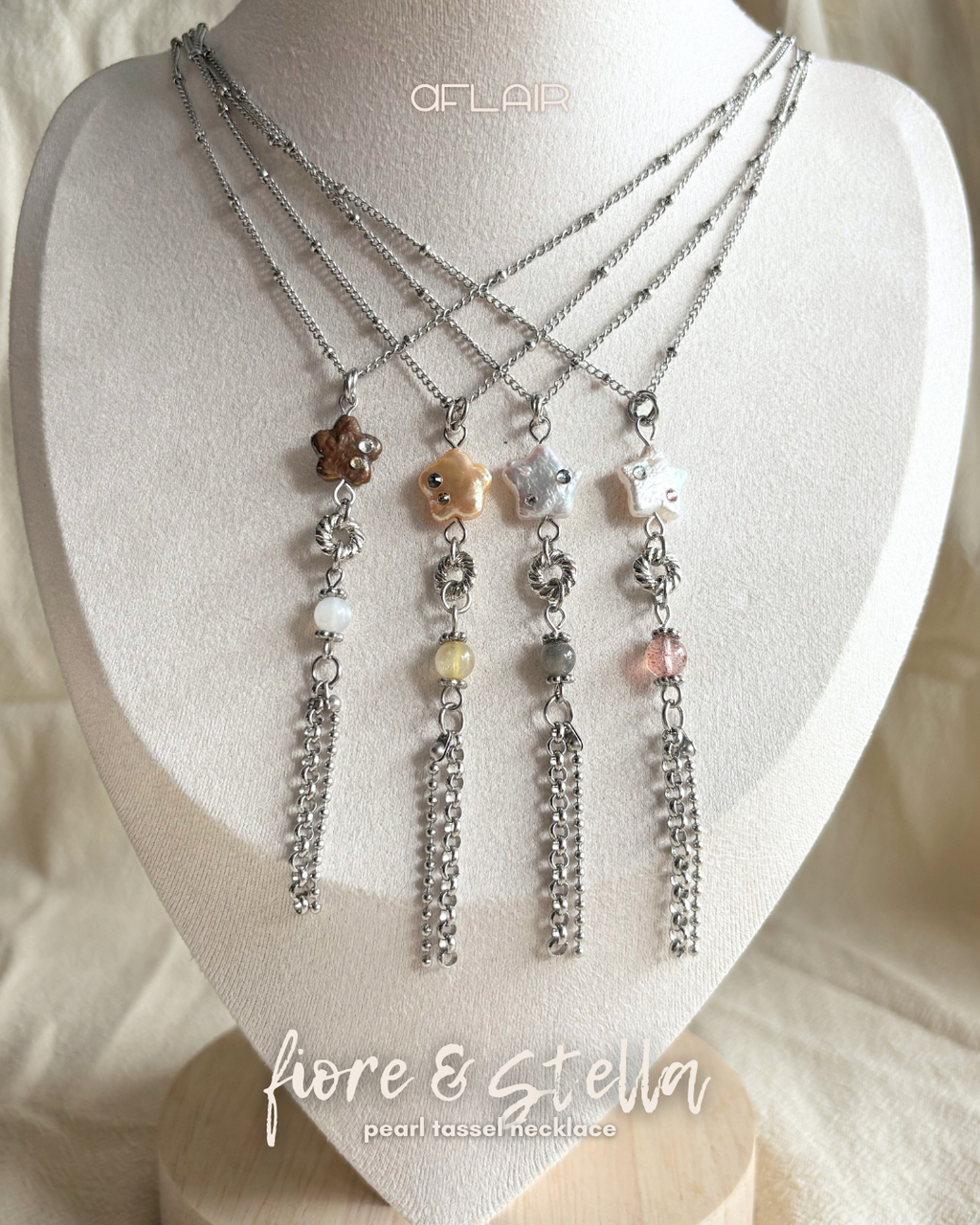 fiore pearl tassel necklace