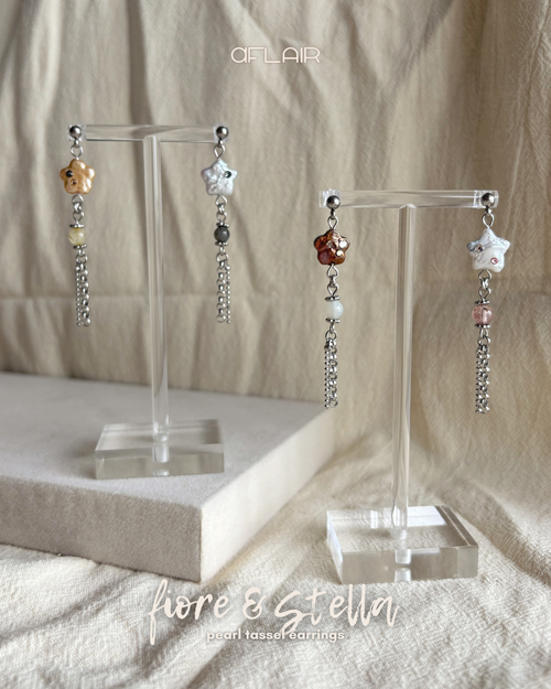 fiore pearl tassel earrings