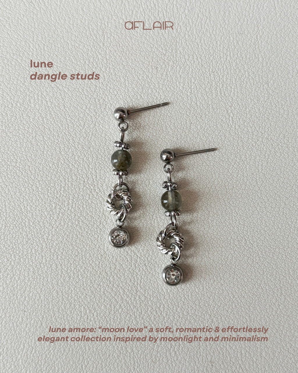 lune dangle studs