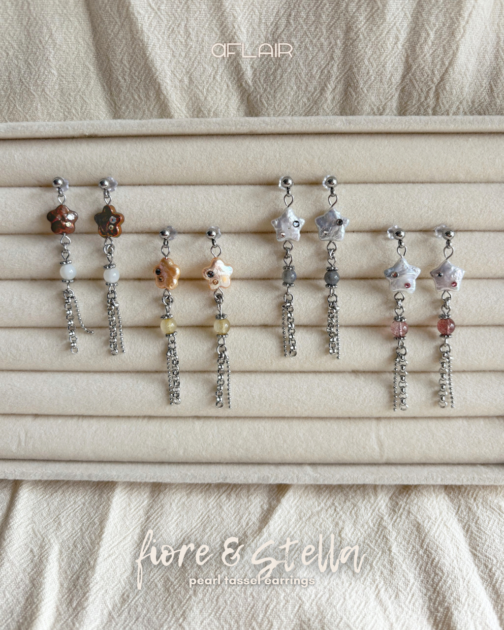 stella pearl tassel earrings