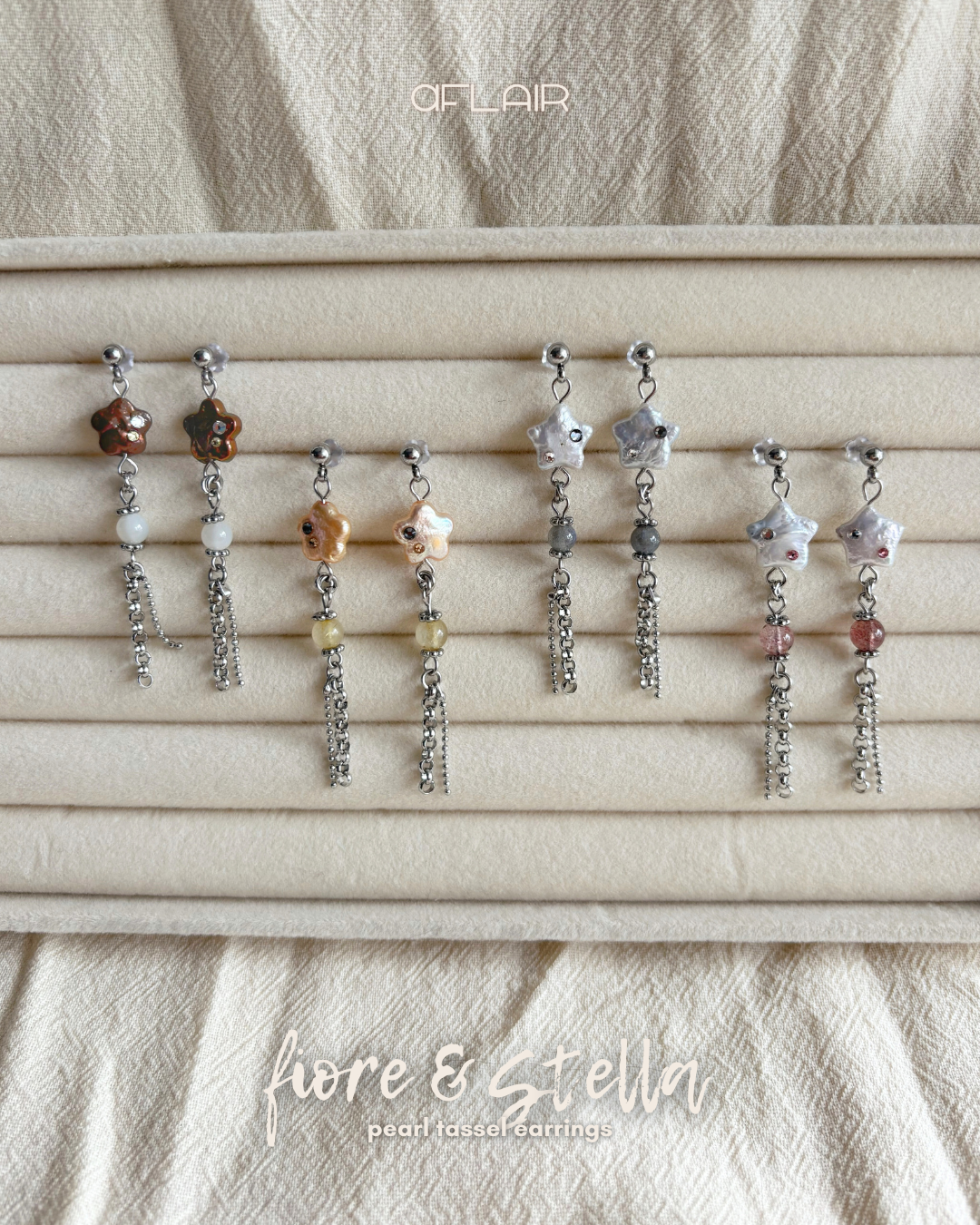 stella pearl tassel earrings