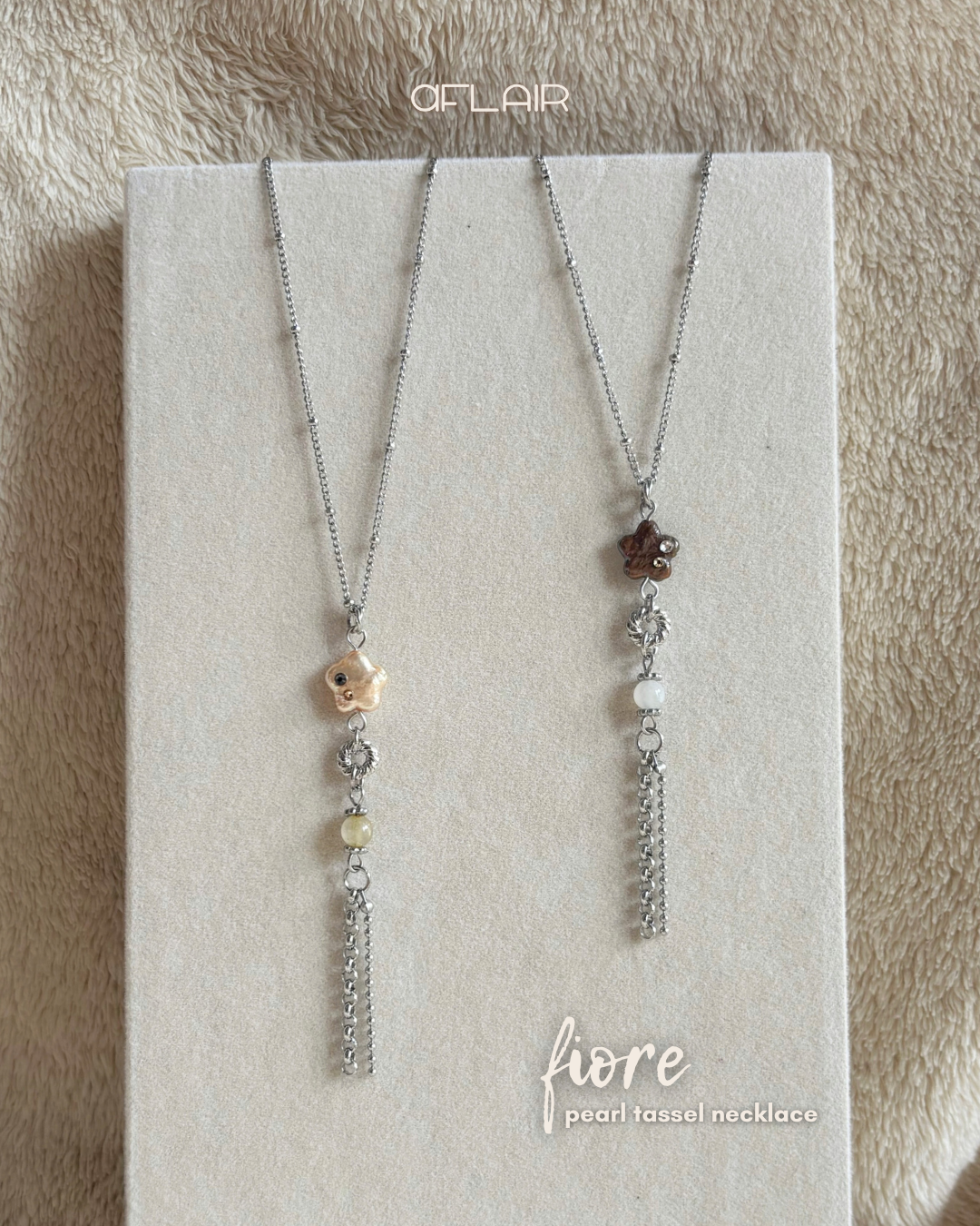 fiore pearl tassel necklace