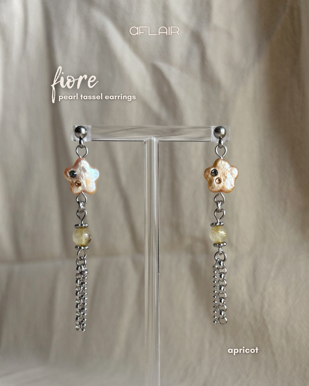 fiore pearl tassel earrings