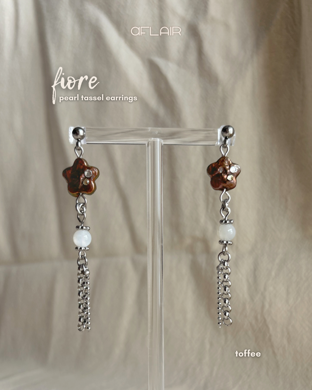 fiore pearl tassel earrings