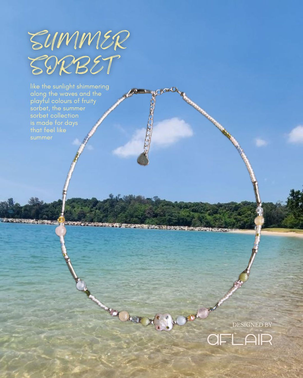 summer sorbet pearl necklace