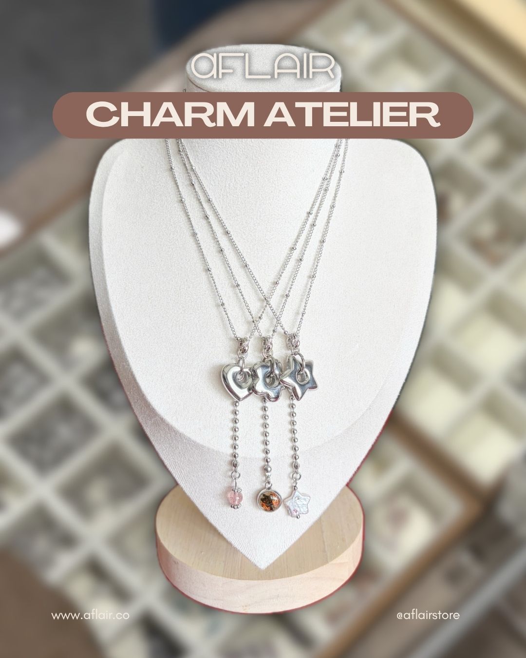 base: lariat necklace + jumbo pendant charm